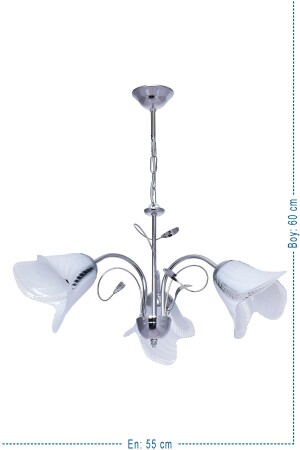 Ayça 3-Piece Chrome Pendant Lamp Chandelier - Trendylight
