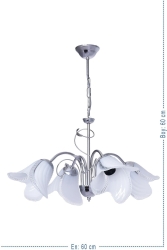 Ayça 4-Piece Chrome Pendant Lamp Chandelier G-566-4K - Trendylight