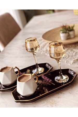Ayda Presentation Plate Coffee Cup Set of 6 - Onedekor