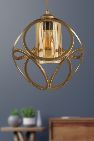 Aydın Single Chandelier Antiqued Bal Acrylic BEG1069 - Begüsa