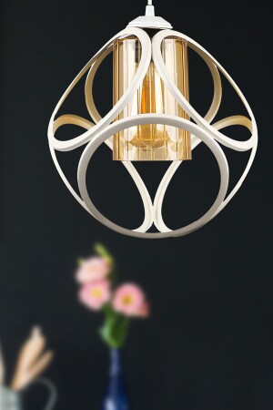 Aydın Single Chandelier White Honey Acrylic BEG1069 - Begüsa