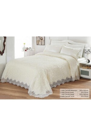 Aymira Dowry Bridal Blanket Set in French Laced Dowry Box THR008 - Titiz