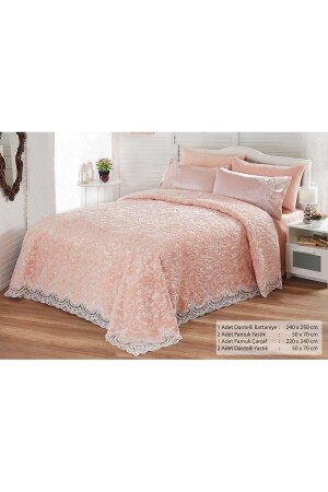 Aymira Dowry Bridal Blanket Set in French Laced Dowry Box THR010 - Titiz