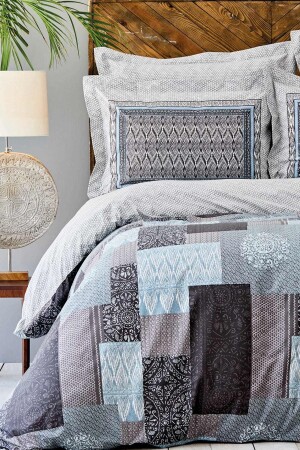 Ayode Gray 100% Cotton Double Duvet Cover Set 200. 20. 01. 0253 - Karaca Home