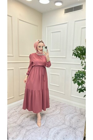 Ayrobin Dress with Ruffle Detail on the Collar ayropı8-0j - İPEK TUTUŞ