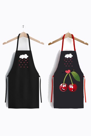 Ays Home 2-Piece Red Cherry Stain-Proof Kitchen Apron Set Ayso0304 - AYSHOME
