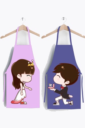 Ays Home Bride Groom Love Set of 2 Kitchen Aprons (dowry) - Ayshome