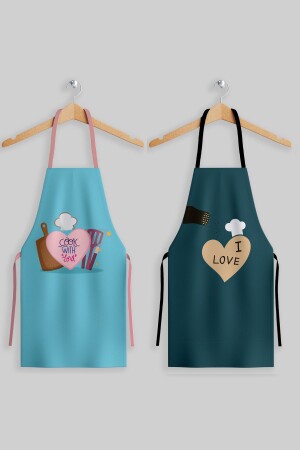 Ays Home Cook With Love 2-Piece Kitchen Apron Set - Ayshome