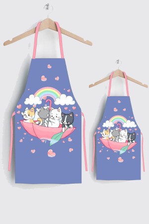 Ays Home Lilac Cat Mother Child 2-Piece Kitchen Apron Set - Ayshome