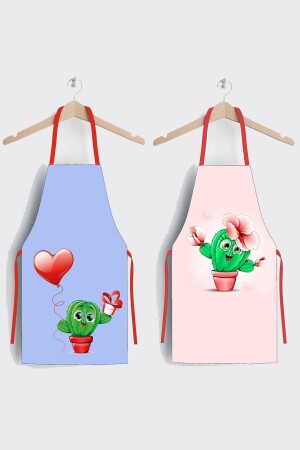Ays Home Powder Blue Cactus Pattern 2-Piece Kitchen Apron Set AYSO0426 - AYSHOME