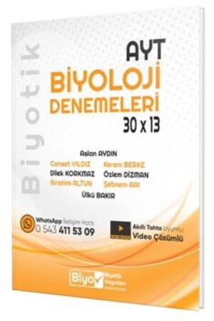 Ayt Biyoloji Deneme 30*13 - Biyotik Yayınları