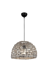 Aytaç Lucea Evan Gri Modern Tekli Hasır Rattan Sarkıt Avize GNS-2136-1 - GÜNEŞ AVİZE