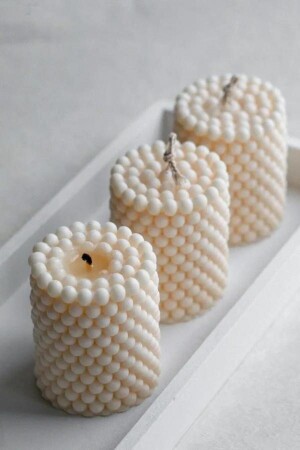 Ayz Candle Large Size 3 Pieces 540 gram Bead Cylinder Scented Candle - İnformed