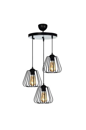 Azalea 3-Piece Pendant Lamp Chandelier Black PA. 0009 - polataydinlatma