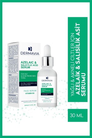 Azelaic & Salicylic Acid Serum Face Serum for Oily Acne Prone Skin Types 30 ml Dermavia4 - Dermavia