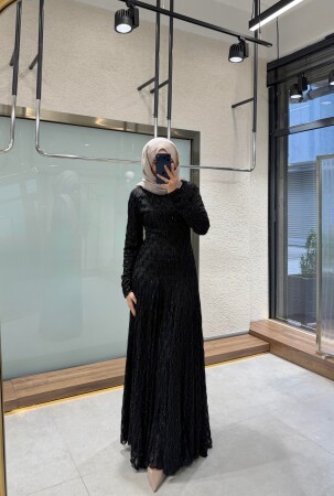 Azura Shiny Elegant Dress - Black - Duendeca