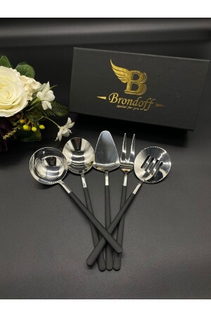 B Bahama Black Steel 5-Piece Table Sauce Set CMDCSGGTGS80 - BRONDOFF