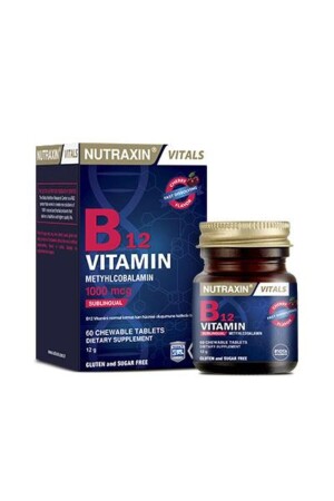 فيتامين B12 (منز) (1000 ميكروغرام) - حبوب تحت اللسان - Nutraxin
