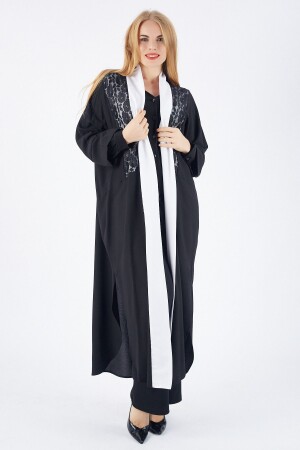Babil Fabric Kimono_kmn31526 Black - Sense