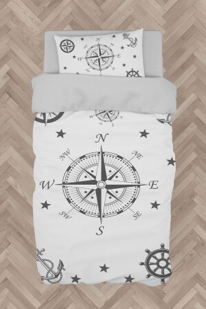 BABY AND CHILDREN'S ROOM Compass Patterned Duvet Cover Set - Mekta Home