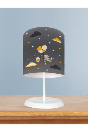 BABY AND CHILDREN'S ROOM Yellow Cloud and Bicycle Elephant Pattern Lampshade - Genel Markalar