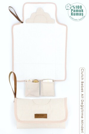 Baby Bag Diaper Mat - Diaper Changing Pad - Portable Care Bag - Clutch Series - brown - Mordesign