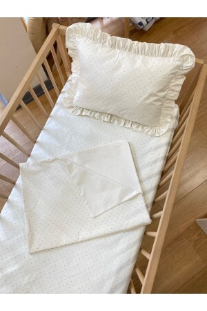 Baby-Bettbezug-Set aus 100 % Baumwolle, Öko-Tex-zertifiziert, gepunkteter Baby-Bettbezug - GAYE EV TEKSTİLİ