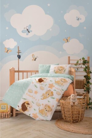 Baby-Bettbezug-Set Löwe Mint nd_8680108056240 - Cotton Box