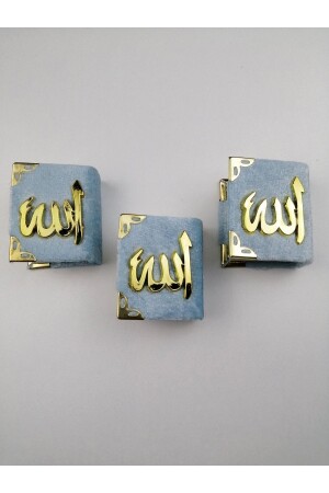 Baby Blue Velvet Small Size Gift Quran - Bride Aksesuar Dünyası