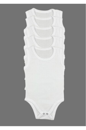 Baby Bodysuit 5-Piece White Cotton 1 to 5 Years - Kübra'nın Mağazası
