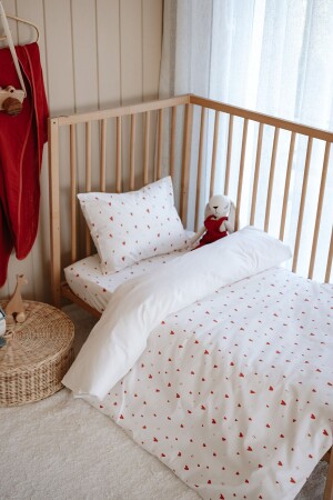 Baby Boy Duvet Cover Set (100x150) Red Hearts - Tba Collection