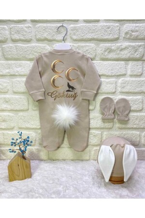 Baby Boy Rabbit Jumpsuit Set, Name Custom Design Hospital Discharge Set, Gift Set 5756565656564 - BY TUNA DESİGN