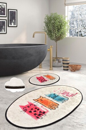 Baby Cats Djt Set of 2 Bathroom Rug Toilet Set 8682125926070 - Chilai Home
