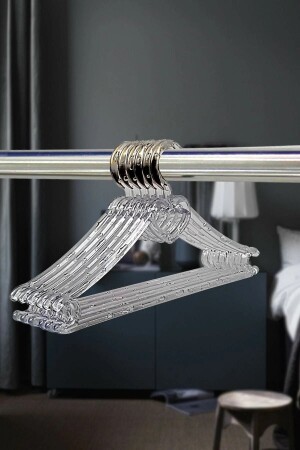 Baby Clothes Hanger Transparent Crystal Heart Hanger 24 Pieces 24KRSTLBEBEK - Askıcı