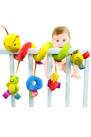 Baby Crib Stroller Plush Spiral Educational Rattle Toy Baby Stroller Hanging Washable Toy - İnşirah Concept
