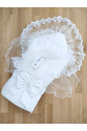 Baby Girl Boy White Luxury Veil Swaddle Blanket STL4958 - Sitilin