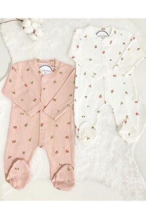Baby Girl Floral Patterned 2-Piece Jumpsuit Set Newborn 1-3-6 months - Verona Tarz