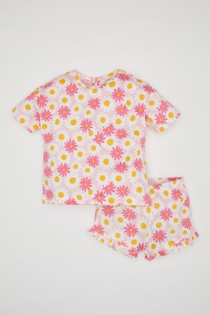 Baby Girl Floral Short Sleeve T-Shirt Shorts Set of 2 Z8976a224sm - Defacto