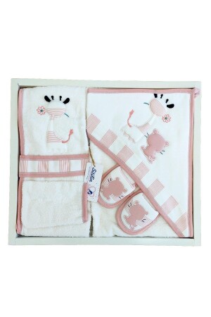Baby Girl Pink Bathrobe Set Towel Set 100% Cotton Fabric STL5036 - Sitilin