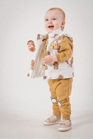 Baby-Jungen-Teddybär-Zubehör, aufblasbare Weste, Trainingsanzug, zwei Strings, 3-teiliges Set 6060 - Jikko Baby