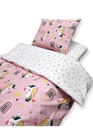 Baby Kids Bedding Set 70x110 Pink Unicorn For Park Crib - Bebek Özel