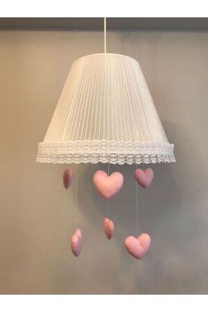 Baby Kids Room Chandelier White Tulle Wrap Light Pink Heart whitetullewrapheart - Keçeli parti hayalleri