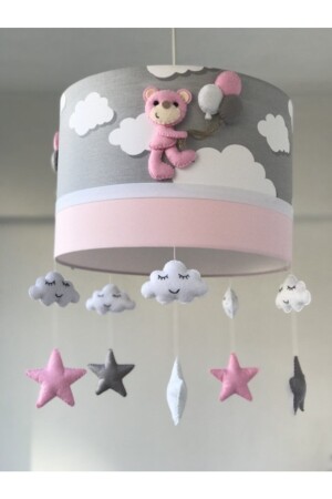 Baby Kids Room Chandelier with Pink Teddy Bear Filliavize1 - atölye ay ışığı