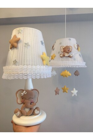 Baby Kinderzimmer Kronleuchter Lampenschirm Elefant Kaffee Creme Gelb Ballon Elefant Kaffeelampenschirm - Keçeli parti hayalleri