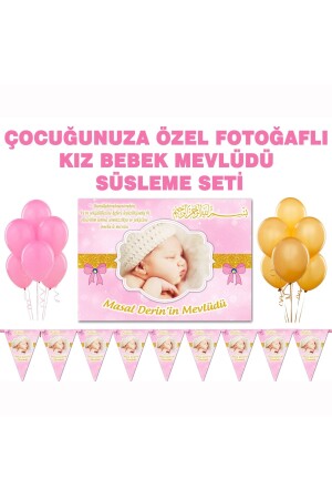Baby Mevlüt Decoration Set Photo Banner - Pennant - Balloon - Morligo