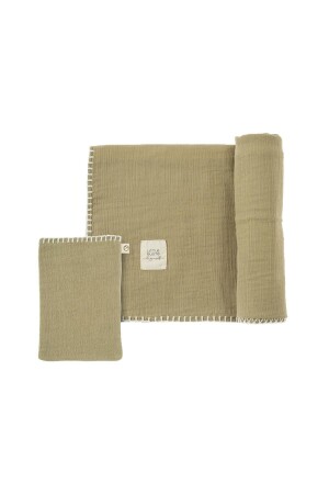 Baby Muslin Diaper Cover And Pouch Set Organic Cotton 120 Cm Khaki 420UNP - Little Gusto