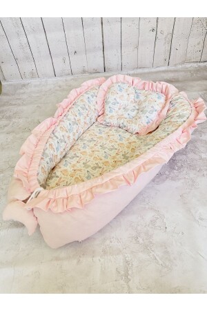 Baby Nest Rabbits Frilled Orthopedic Double-Sided Baby Bed Mother's Side Baby Bed P10723S1541 - JUNİPERUS