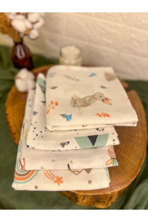 Baby Newborn 4-Piece Muslin Blanket Set - Swaddle - Bottom Opening - Muslin Diaper - Muslin Blanket AGS-1 - BabyLifeHome