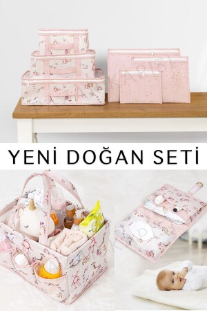 Baby Newborn Set - Suitcase Organizer - Care and Baby Care Bag Pink - Pazar Kapısı