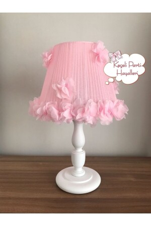 baby nursery lampshade with pink tulle flowers - Keçeli Parti Hayalleri